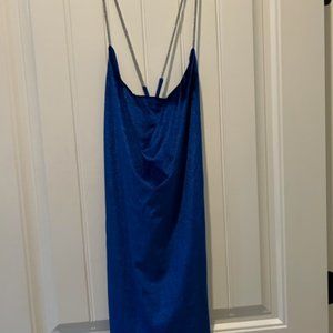Lucy In The Sky Velvet Bodycon Dress in Blue